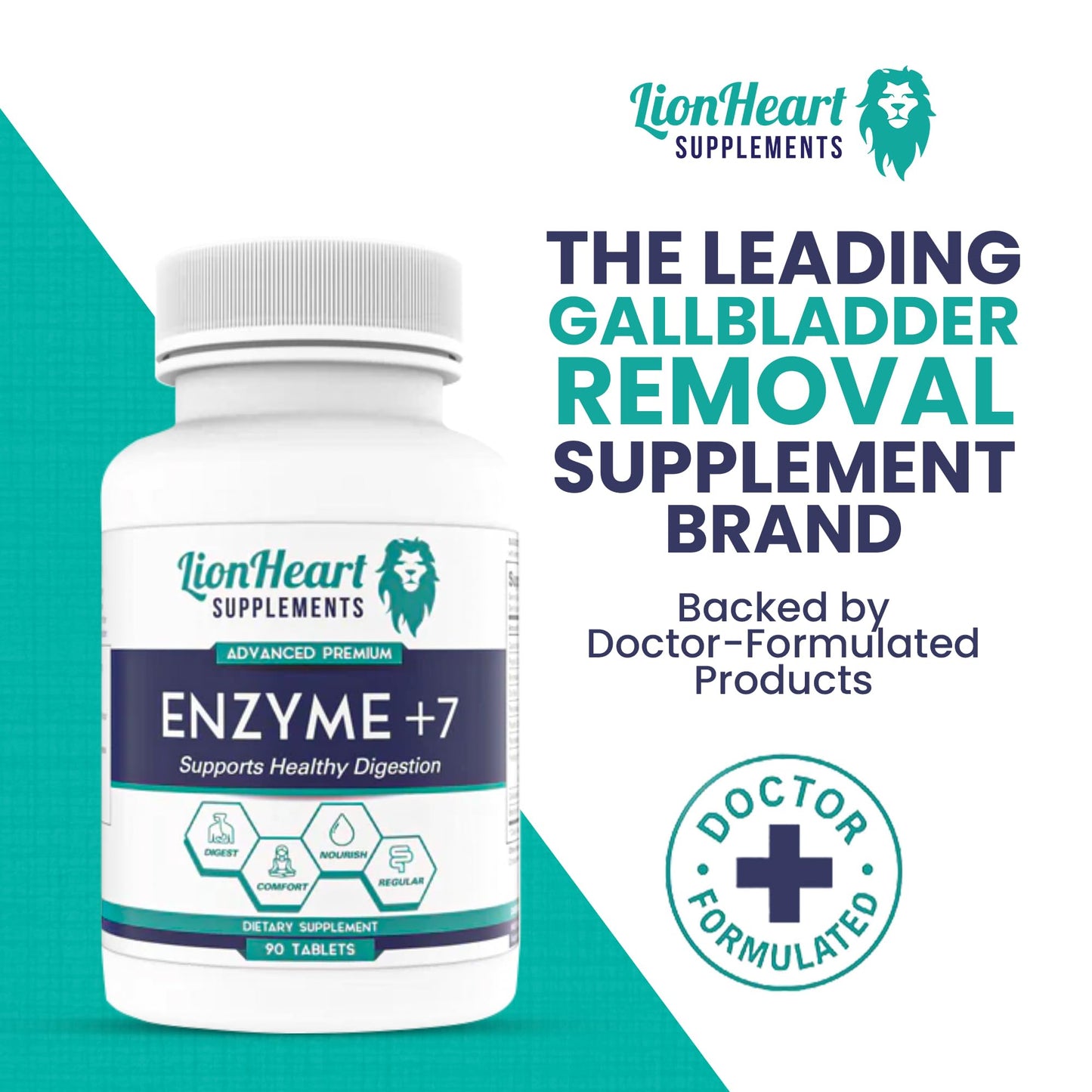 Digestive Enzymes with Purified Ox Bile Salts – Gallbladder Removal Support, Gas & Bloating Relief