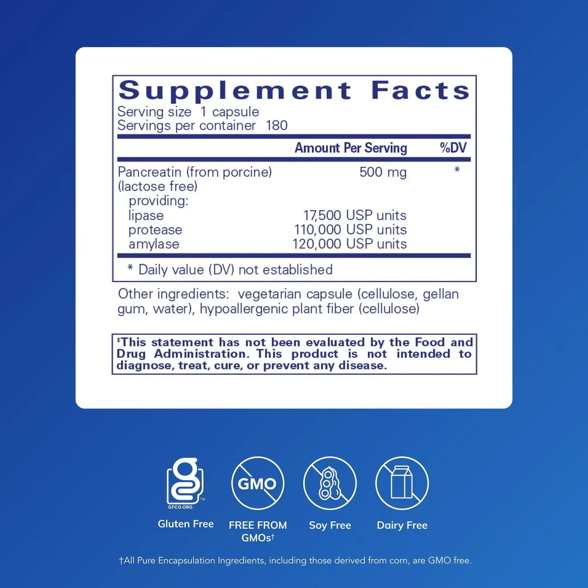 Pure Encapsulations Pancreatic Enzyme Formula – Digestive Enzymes for Gut Health | 180 Capsules BritishVita | Premium UK Vitamins & Wellness Supplements