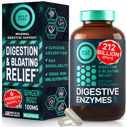 Digestive Enzymes for Women & Men with Probiotics & Prebiotics – Vegan Blend, 180 Capsules