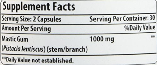 Amazing Formulas Mastic Gum 1000 mg – 60 Count Capsules – Non-GMO, Gluten Free, Made in USA