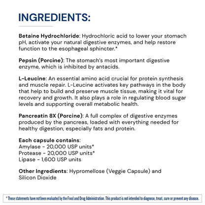 BodyHealth Digestive Enzymes – Full Spectrum Digestive Support (180 caps) with Probiotics