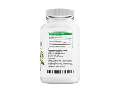 Quinine Cinchona Bark Extract – 500 mg Herbal Supplement for Digestive, Immune & Muscle Support (120 Caps)