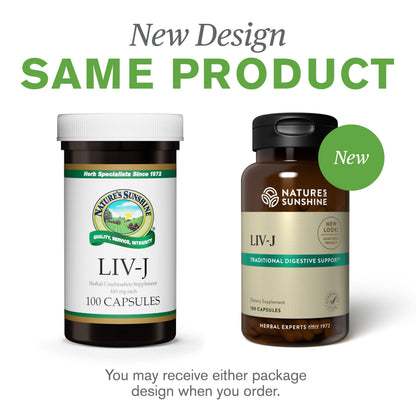 Nature's Sunshine LIV-J, 100 Capsules | Herbal Digestive Support for Liver & Spleen