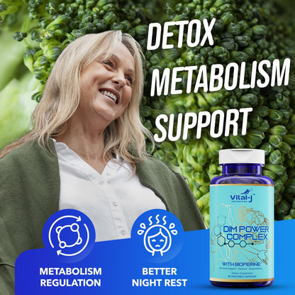 4-in-1 DIM Potent Complex 300mg - Estrogen Balance, Metabolism & Menopause Support | Bioperine, Calcium D-Glucarate & Broccoli Extract | 30 Servings