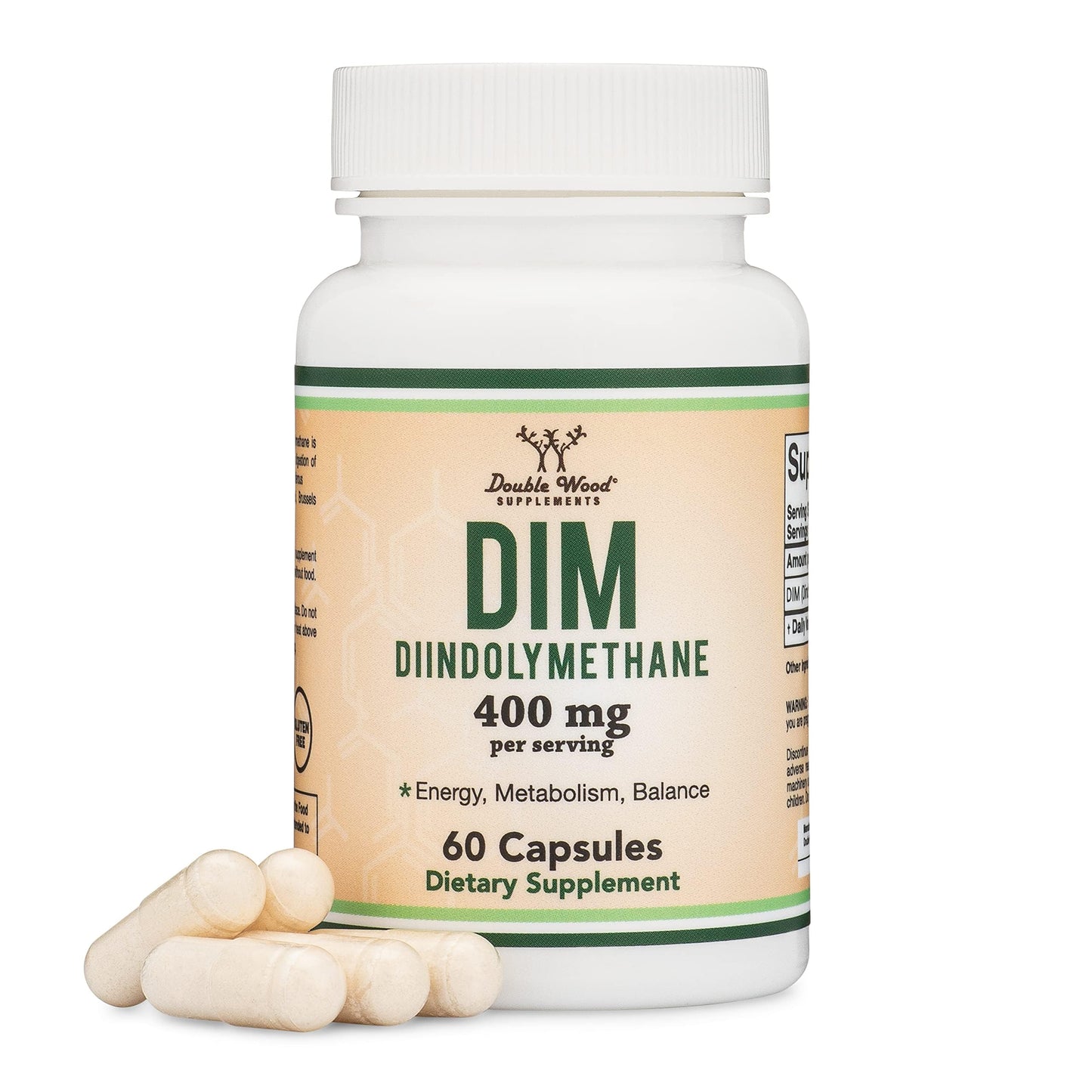 DIM 400mg – Estrogen Blocker & Hormonal Acne for Men & Women | Double Wood 60 Capsules