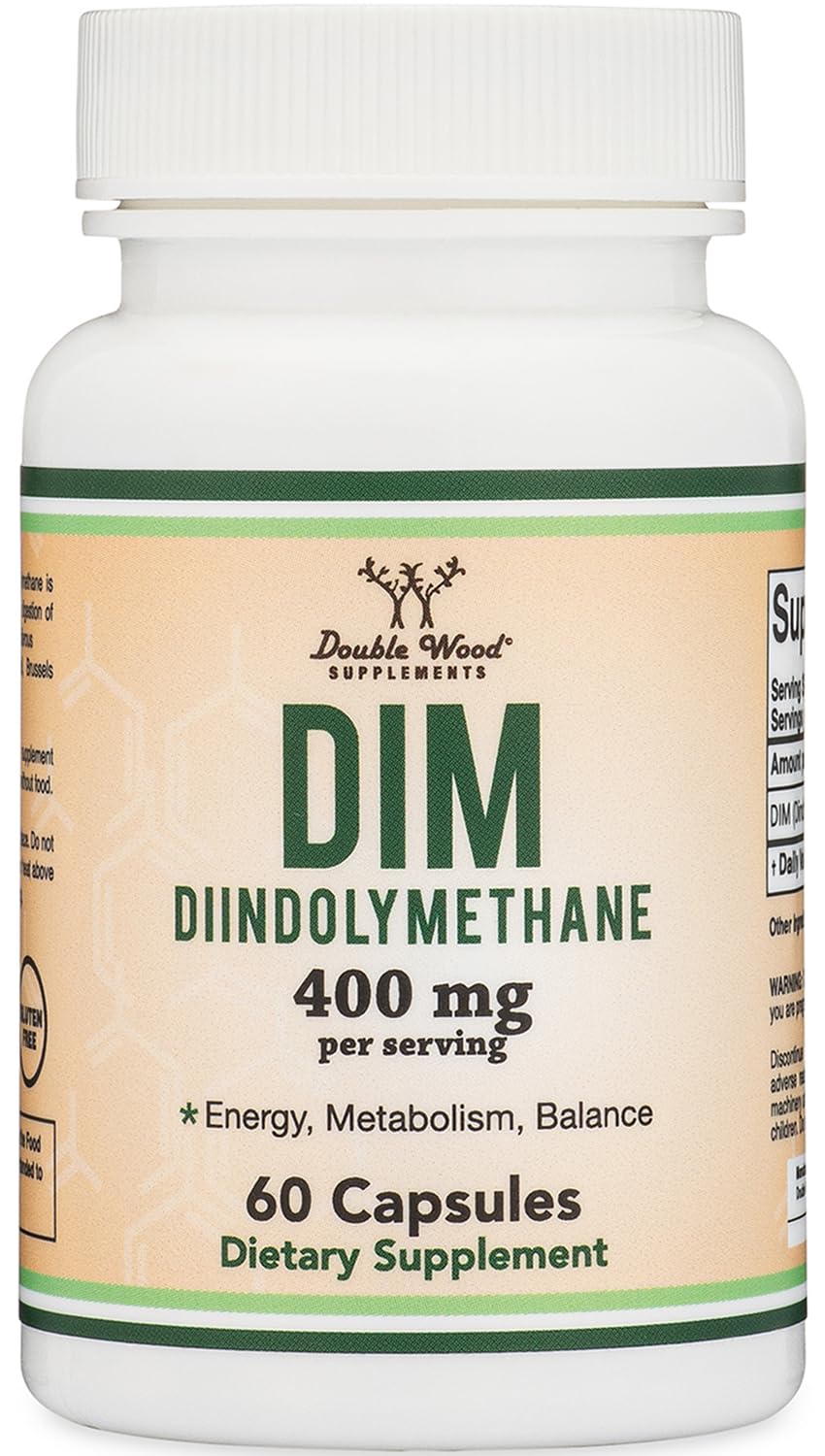 DIM 400mg – Estrogen Blocker & Hormonal Acne for Men & Women | Double Wood 60 Capsules
