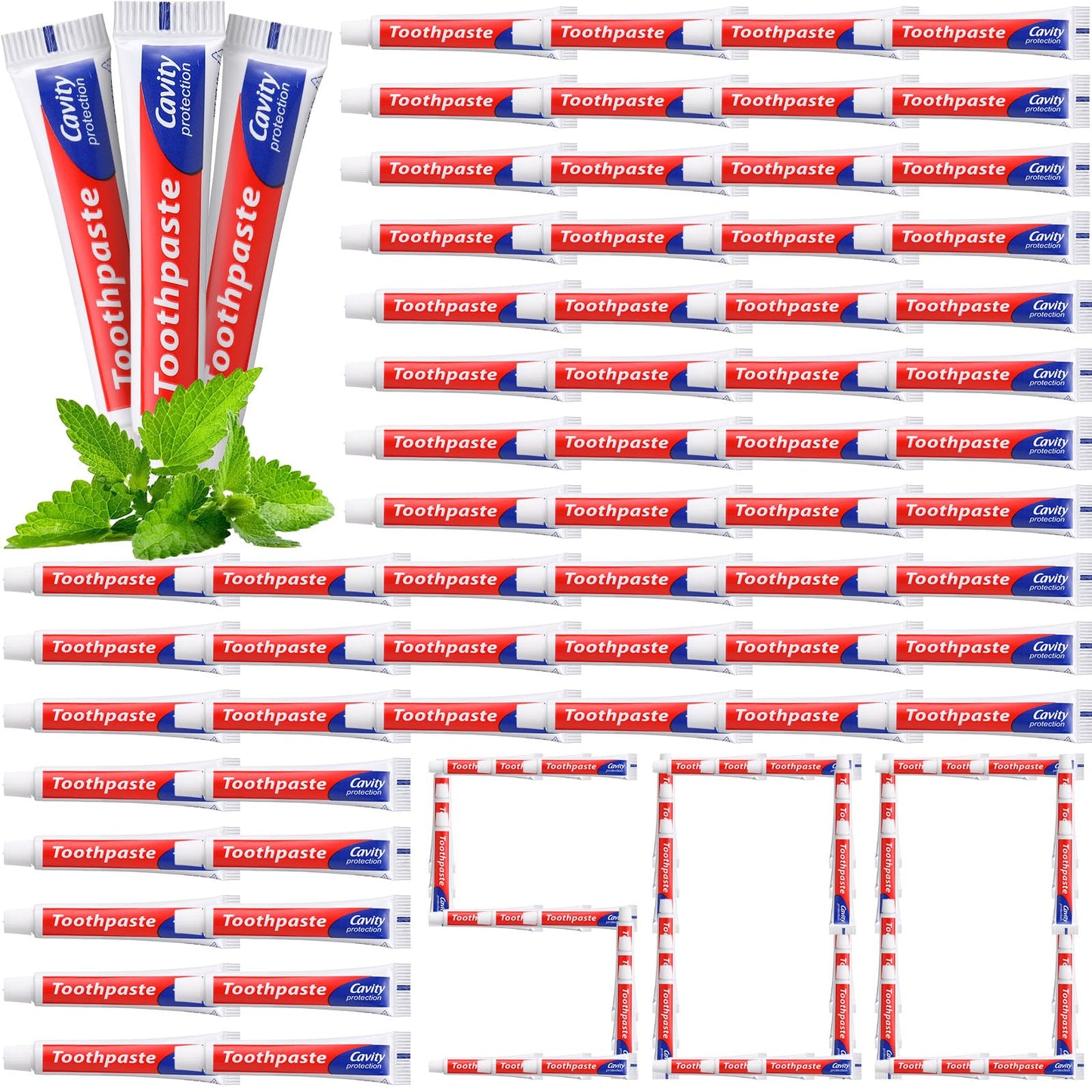 Dimsile Mini Toothpaste Bulk – 0.35oz Travel Size, Fresh Breath & Whitening, 500-Pack for Home, Hotel, Office, Travel