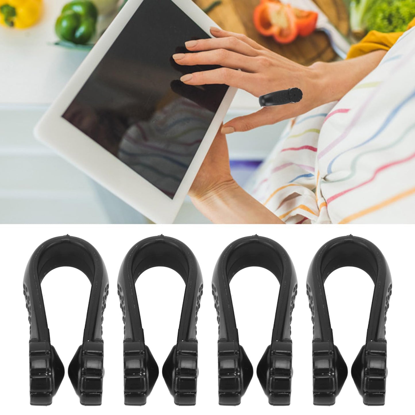 Dioche 4pcs Acupressure Relaxation Clip – Flower Shaped Wearable Hand Tool (Black) – Stress Relief & Tension Relief – Wholesale
