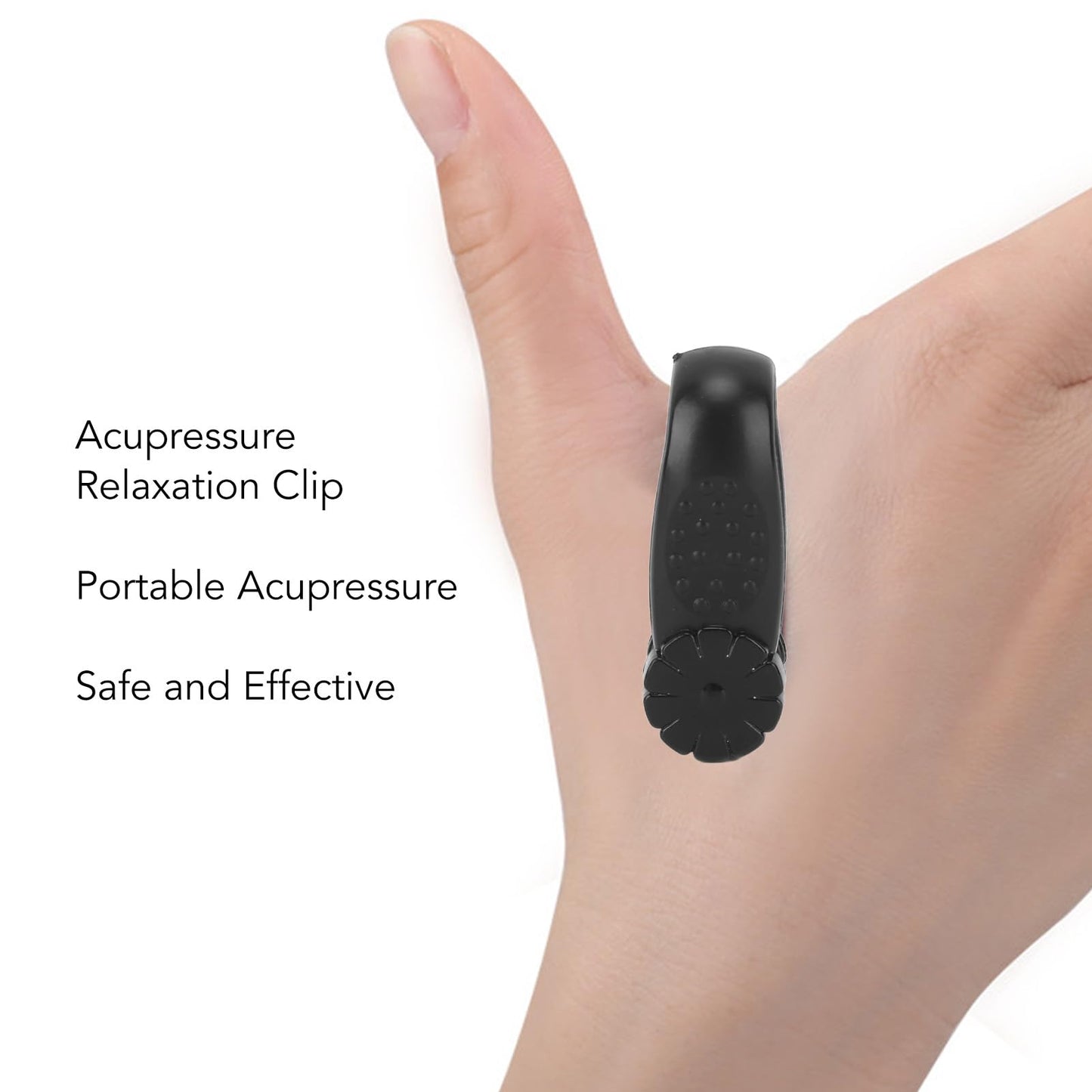 Dioche 4pcs Acupressure Relaxation Clip – Flower Shaped Wearable Hand Tool (Black) – Stress Relief & Tension Relief – Wholesale