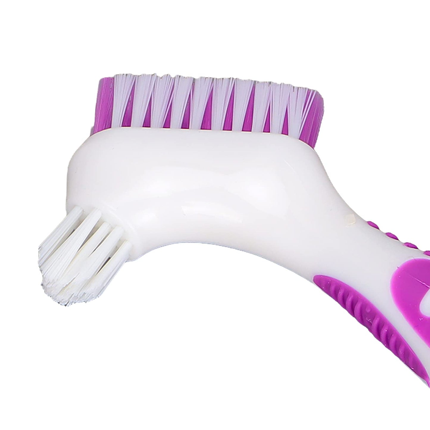 Dioche Denture Brush - Double-Sided Pink Cleaning Brush for Partial & Full Dentures