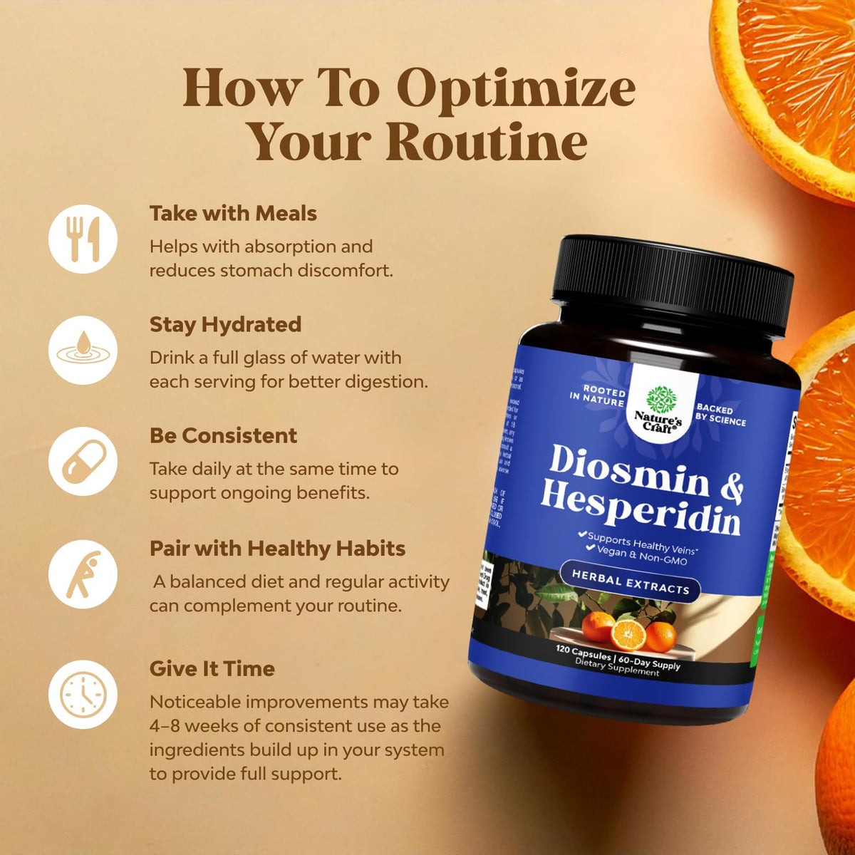 Diosmin Hesperidin 1000mg Complex for Circulation - Vein Support BritishVita | Premium UK Vitamins & Wellness Supplements