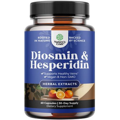 Diosmin Hesperidin 1000mg Complex for Adults — Varicose Veins & Leg Health