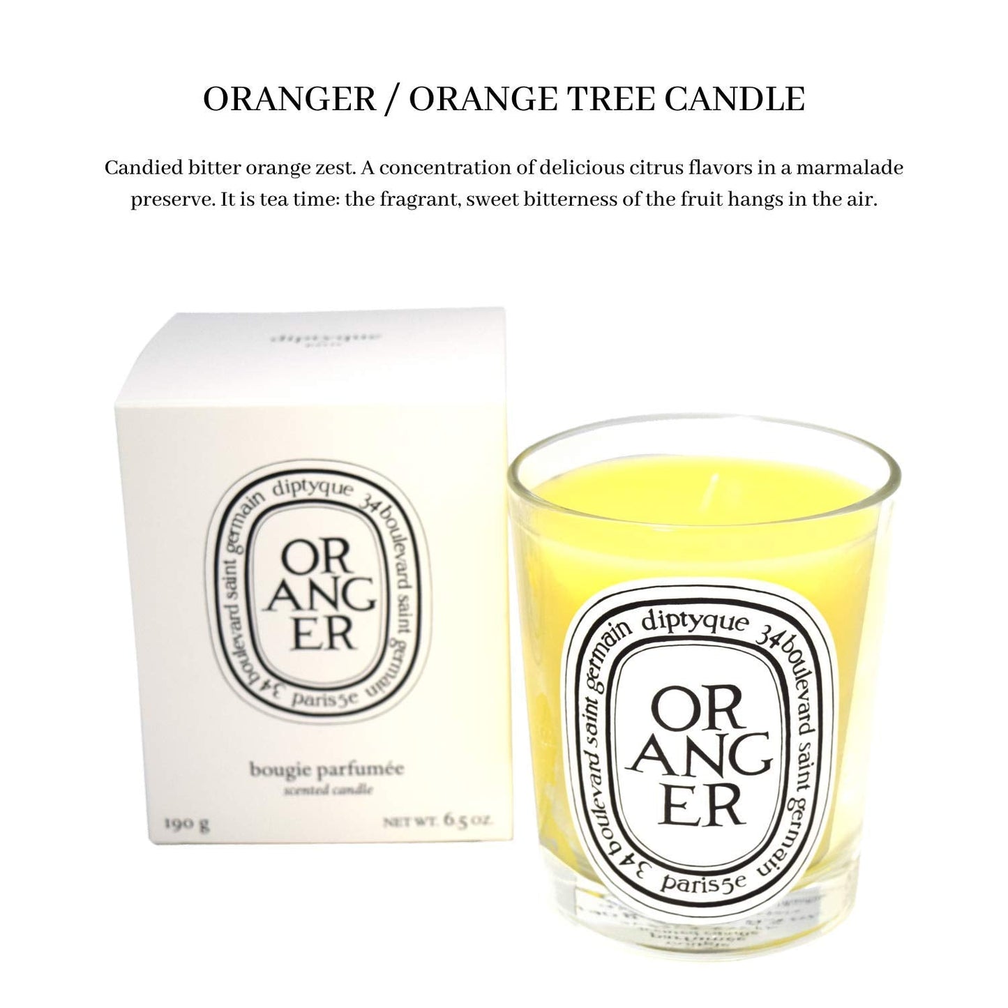 Diptyque Oranger Scented Candle – 6.5 oz | Unisex Luxury Home Fragrance | Diptyque Paris