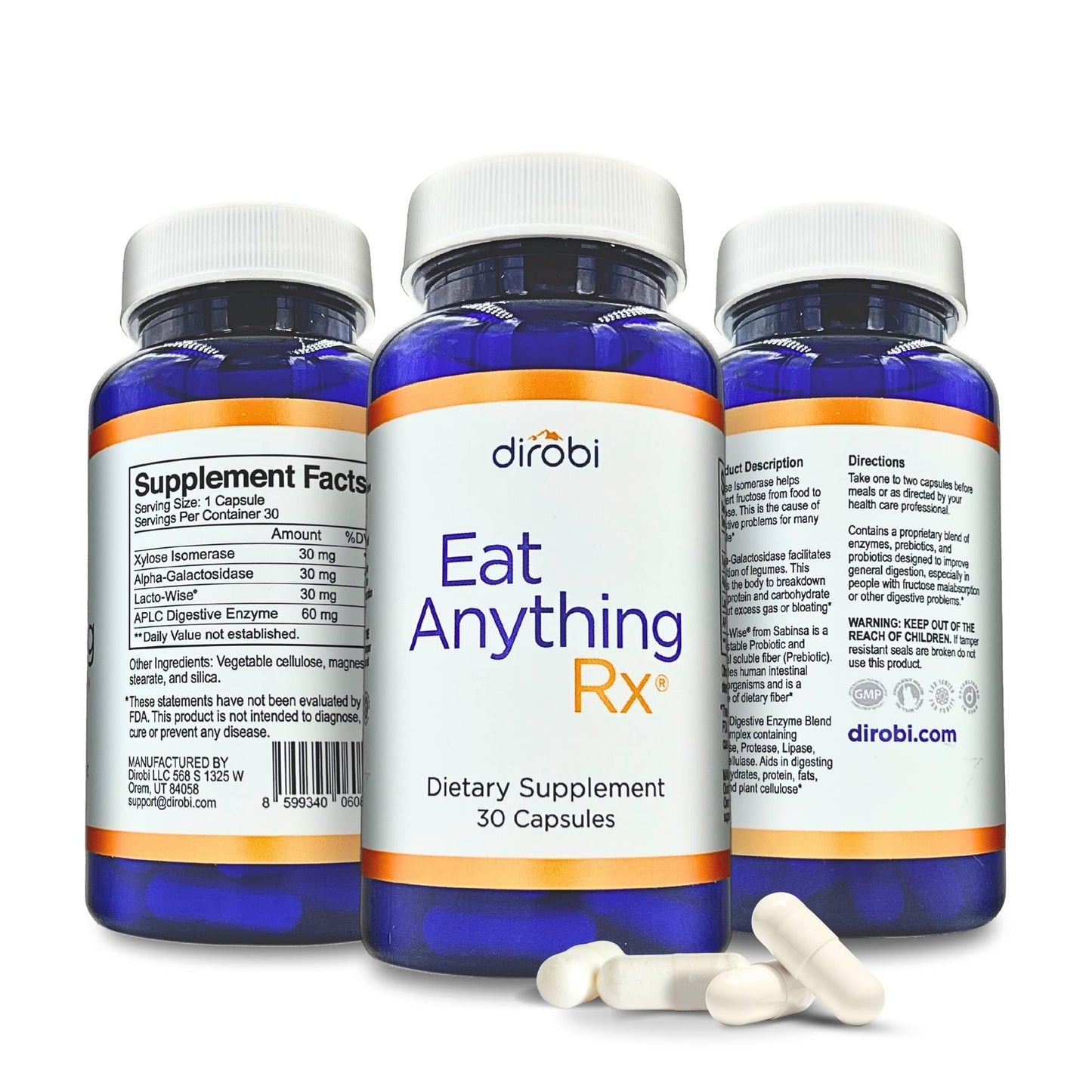 Dirobi Eat Anything Xylose Isomerase Enzymes – FODMAP Digestive Support (30 Capsules)