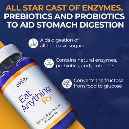 Dirobi Eat Anything Xylose Isomerase Enzymes – FODMAP Digestive Support (30 Capsules)