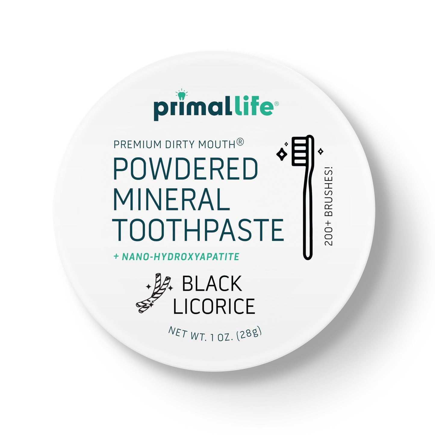 Dirty Mouth Toothpowder – Black Licorice, 1 oz | Primal Life Organics (Organic & Vegan)