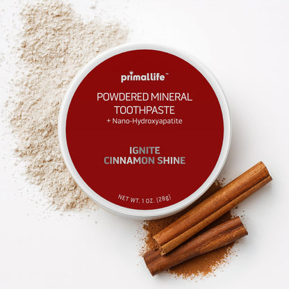 Dirty Mouth Toothpowder – Ignite Cinnamon | Vegan, Natural Kaolin & Bentonite Clays | Primal Life Organics