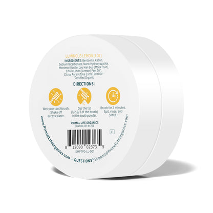 Dirty Mouth Toothpowder Luminous Lemon | Primal Life Organics