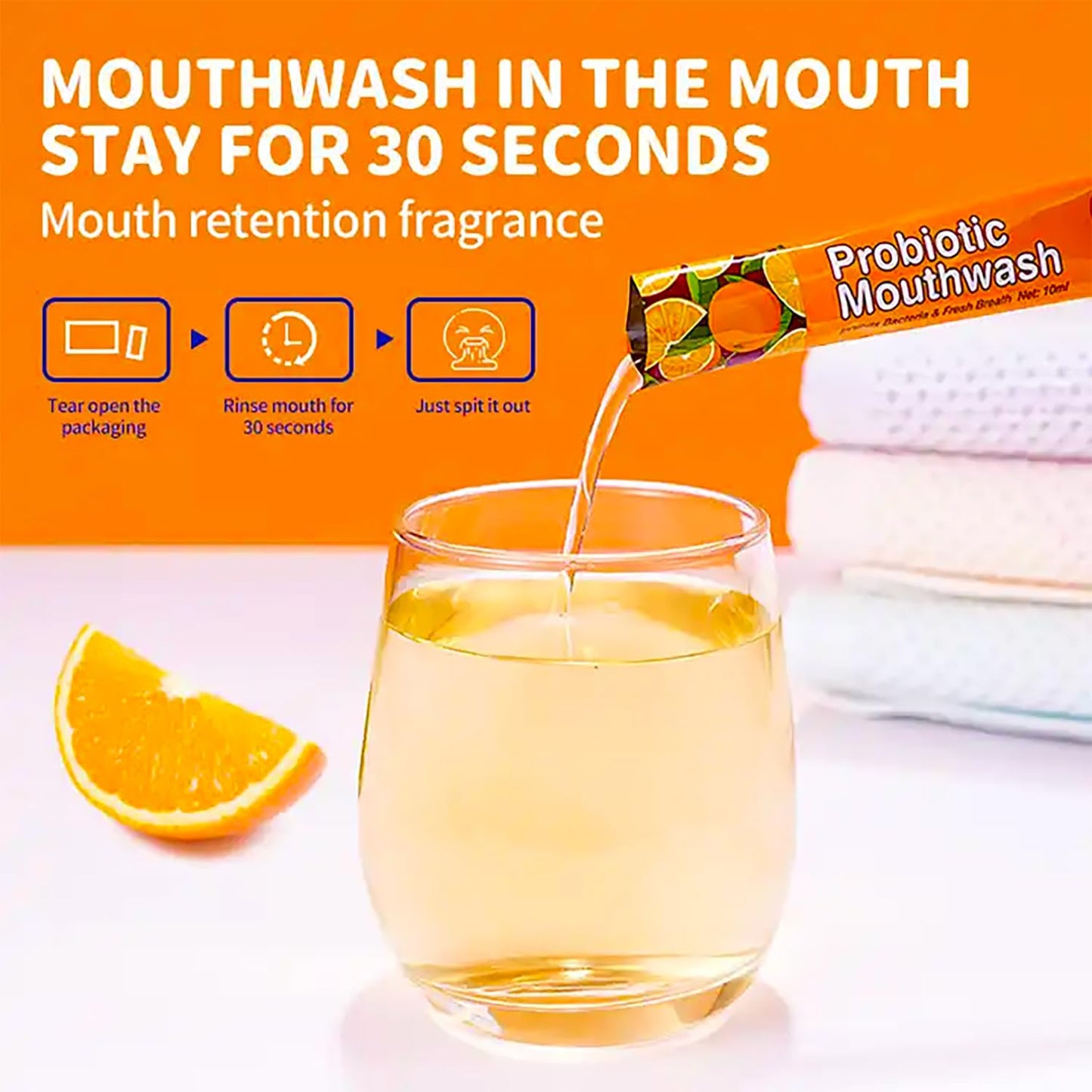 DISAAR Beauty Probiotic Mouthwash - Remove Stains & Fresh Breath (Grape, 20pcs)