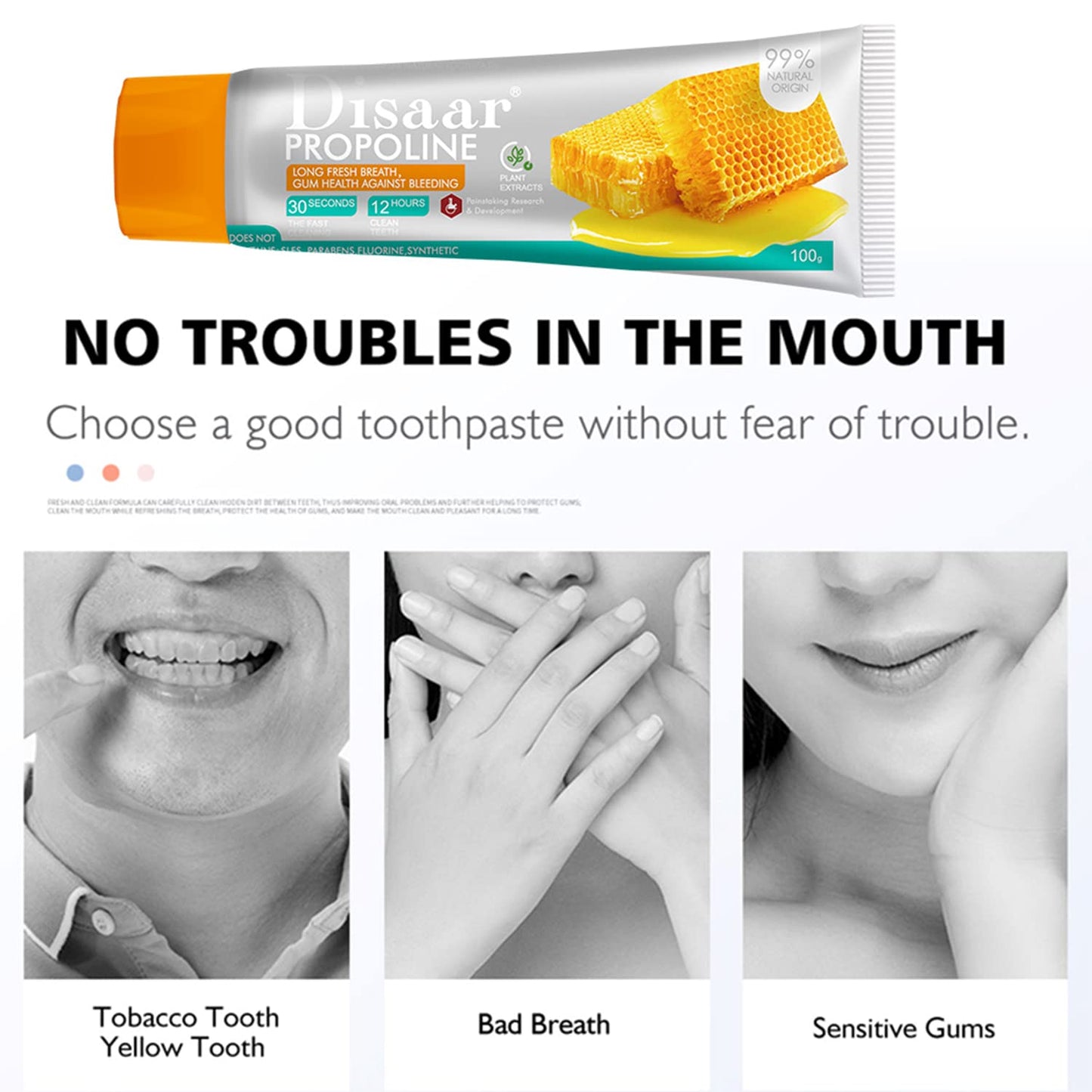 DISAAR BEAUTY Propoline Honey Menthol Toothpaste – Fresh Breath & Gum Health 100g