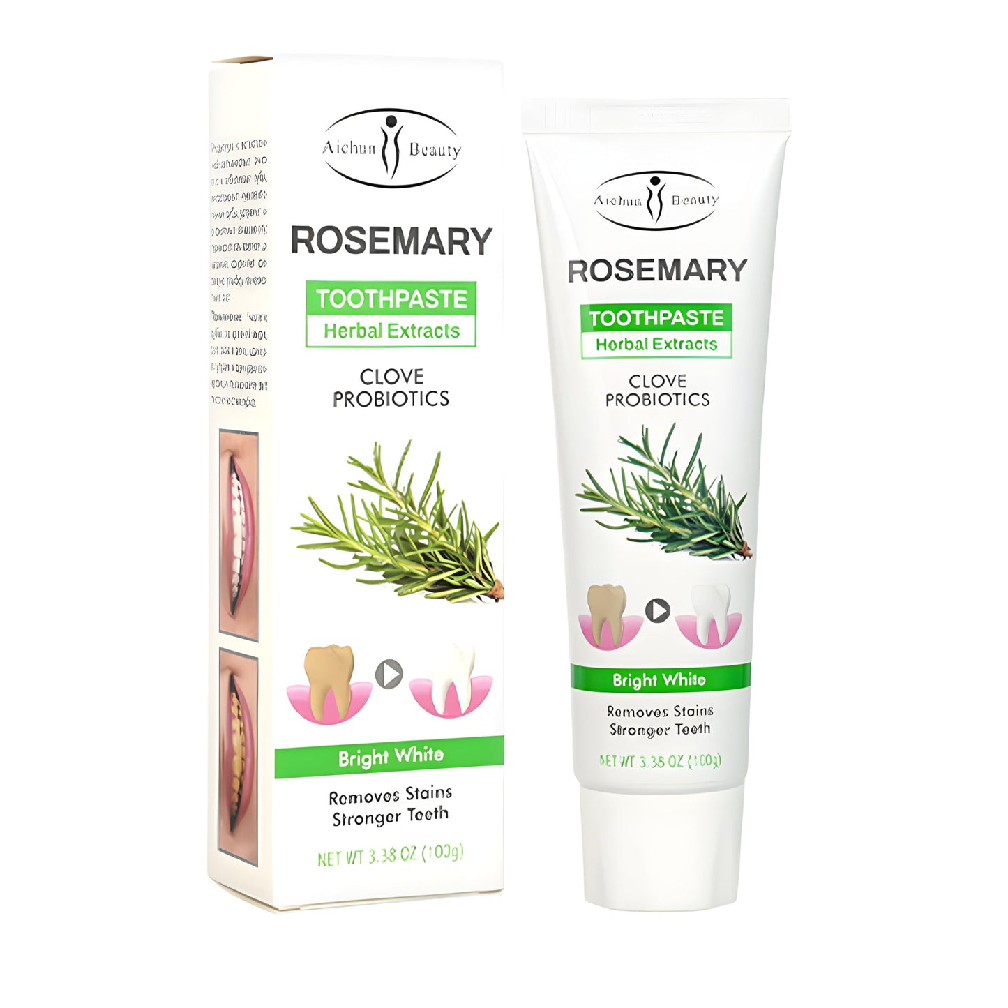 DISAAR Beauty Rosemary Toothpaste – Herbal Extract, Clove & Probiotics | Removes Stains & Stronger Teeth 100g