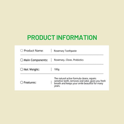 DISAAR Beauty Rosemary Toothpaste – Herbal Extract, Clove & Probiotics | Removes Stains & Stronger Teeth 100g
