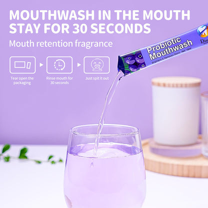 DISAAR BEAUTY Probiotic Mouthwash - Blueberry, 0.11 fl oz x20pcs
