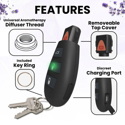 Discreet Car Key Aromatherapy Diffuser – Rechargeable Keychain Wellness Tool
