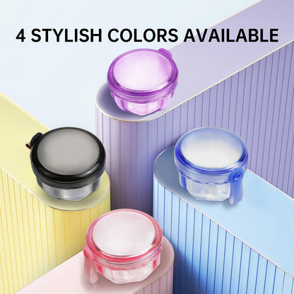 Leak Proof Denture Cups - Travel Bath Case with Brush, Transparent Black