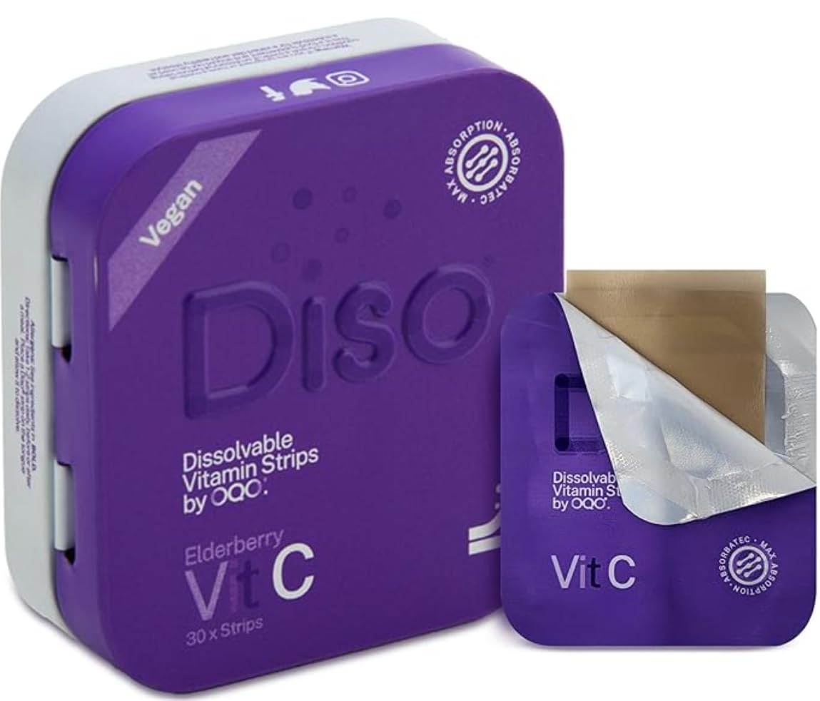 DISO Vitamin C Fast-Dissolving Strips – Elderberry, Immunity, Vegan