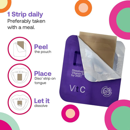 DISO Vitamin C Fast-Dissolving Strips – Elderberry, Immunity, Vegan
