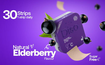 DISO Vitamin C Fast-Dissolving Strips – Elderberry, Immunity, Vegan