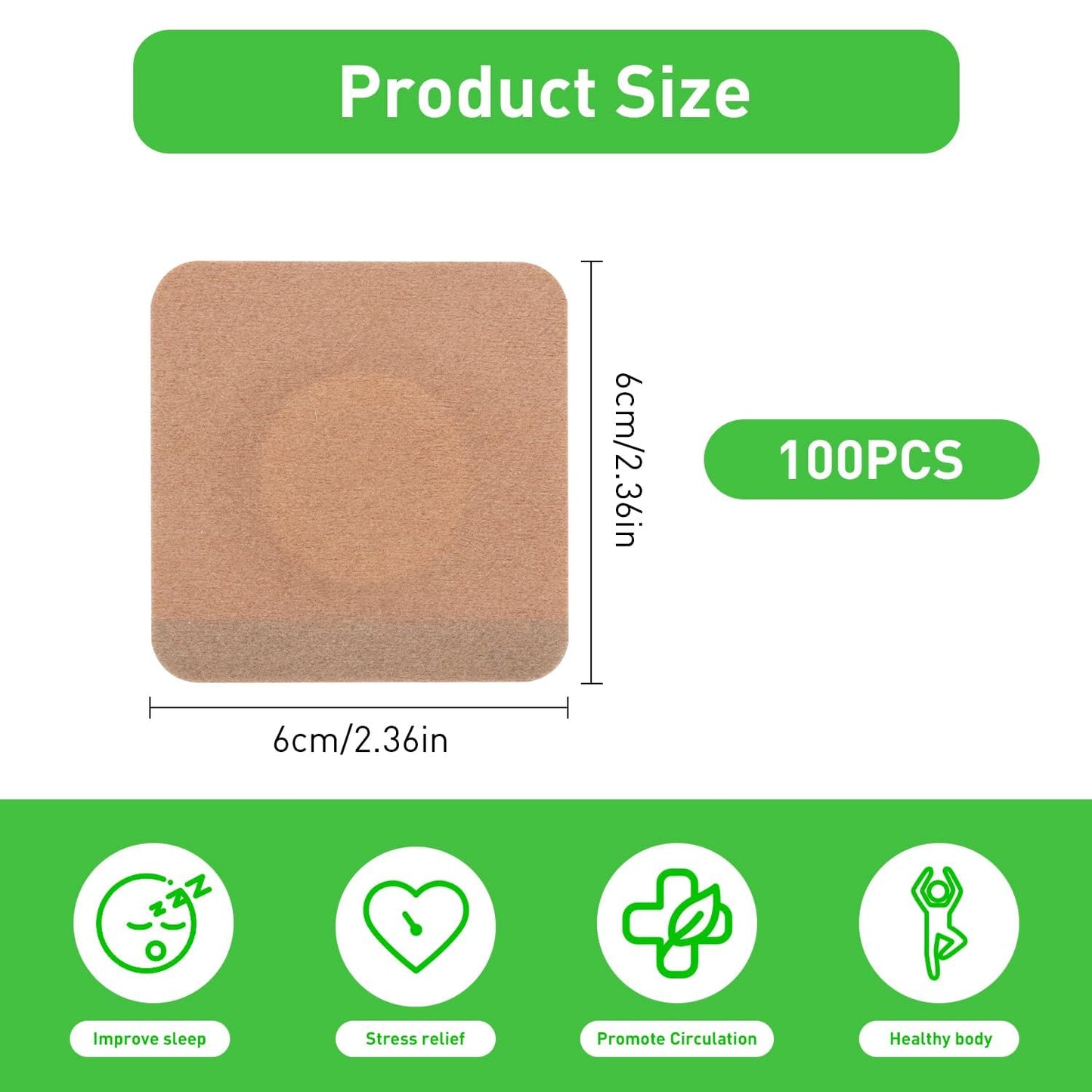 Belly Button Castor Oil Patch - 100 Pcs Disposable Pack Wraps, Organic Cotton Self-Adhesive
