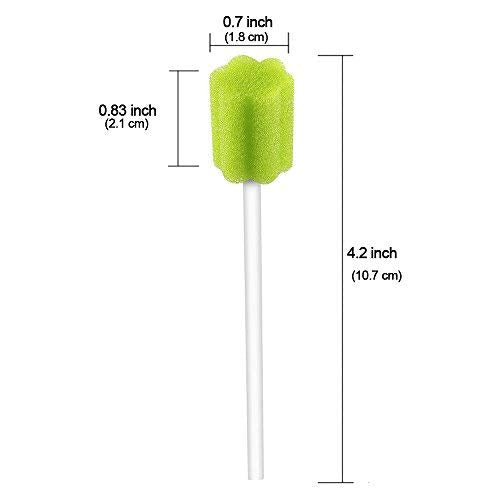 Disposable Untreated Oral Care Swabs, 250 Count (Green + Plum)
