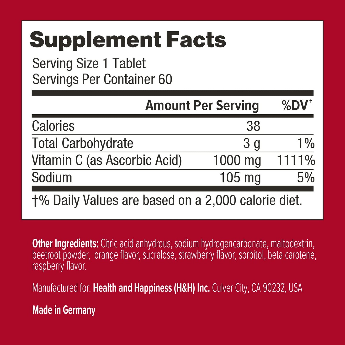 Swisse Effervescent Vitamin C 1000mg | Immune Support Dissolvable Tablets | 60 Count