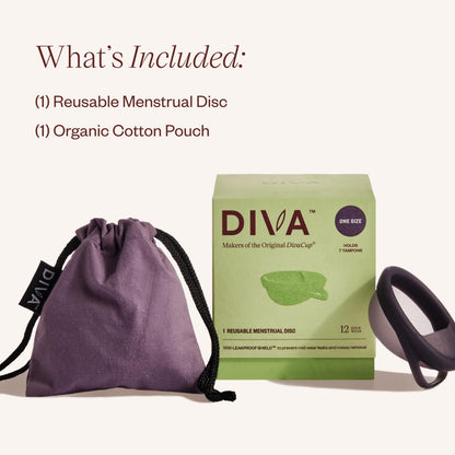 Diva Disc by DivaCup – Reusable Menstrual Disc, Leakproof Shield, 12-Hour Wear (Holds 7 Tampons)