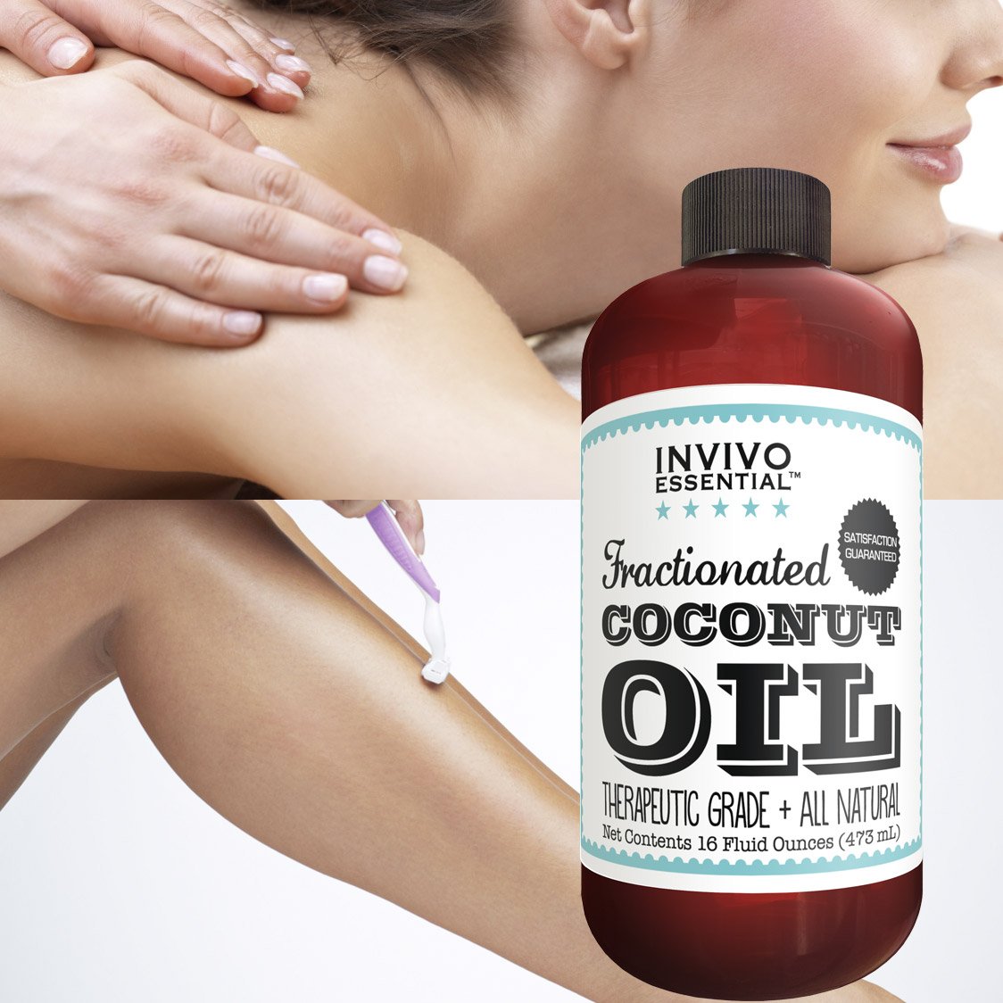 Fractionated Coconut Oil 16oz - Premium Therapeutic Grade Carrier Oil for Aromatherapy & Massage with Pump