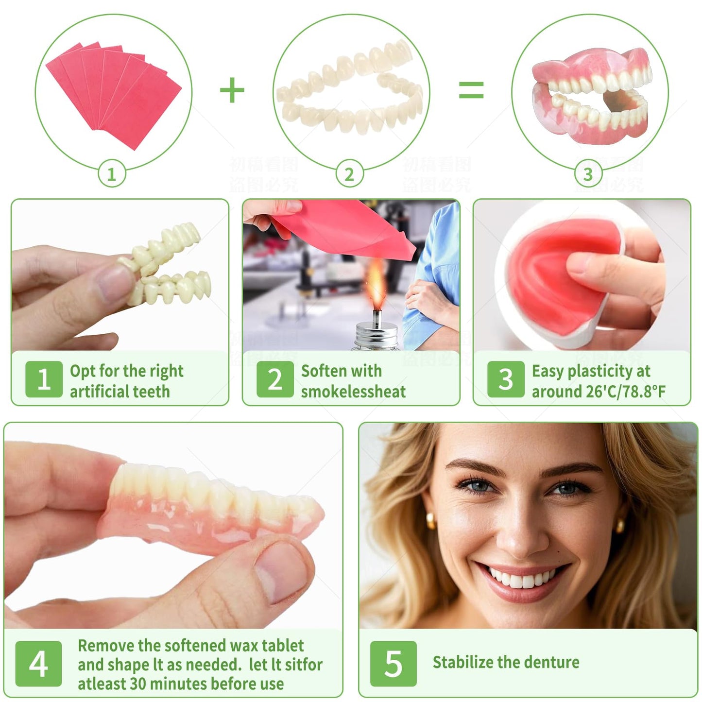 DIY Denture Kit – Comfort-Fit Top & Bottom Teeth (XX05)