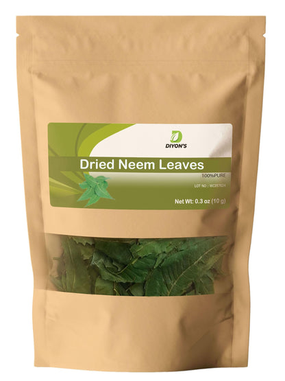Diyon's Dried Neem Leaves - 0.3 oz/10 g, 100% Natural, Sri Lanka
