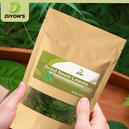 Diyon's Dried Neem Leaves - 0.3 oz/10 g, 100% Natural, Sri Lanka