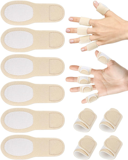 DLMDLM 10Pcs Castor Oil Pack Wrap for Fingers - Self-Adhesive Reusable Cotton Finger Wraps