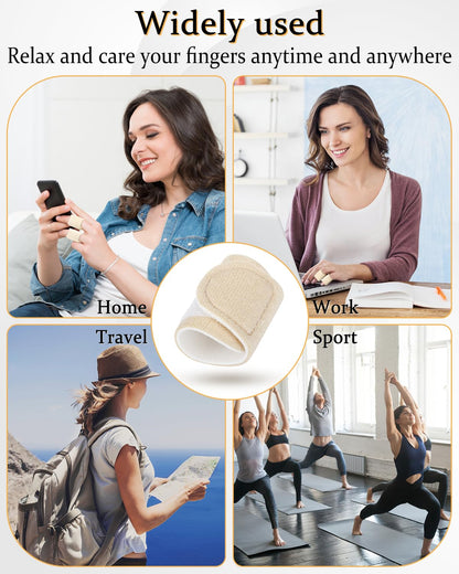 DLMDLM 10Pcs Castor Oil Pack Wrap for Fingers - Self-Adhesive Reusable Cotton Finger Wraps