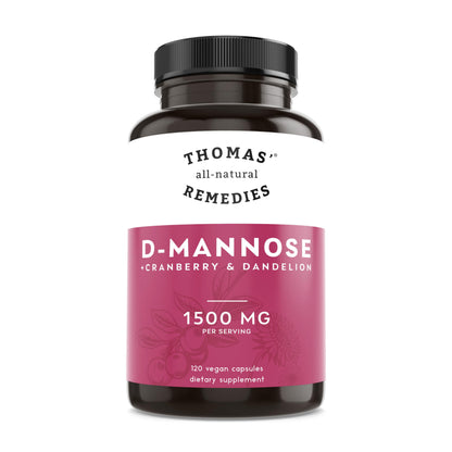 Thomas' All-Natural D-Mannose 1200mg with Cranberry & Dandelion | UTI Health Support | Vegan