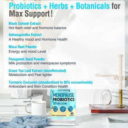 Dmeisy 120 Billion CFU Probiotic for Menopause Support – 120 Capsules