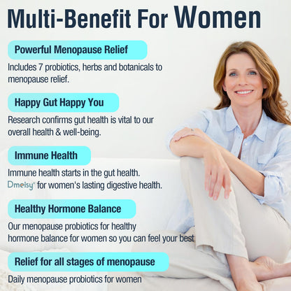 Dmeisy 120 Billion CFU Probiotic for Menopause Support – 120 Capsules