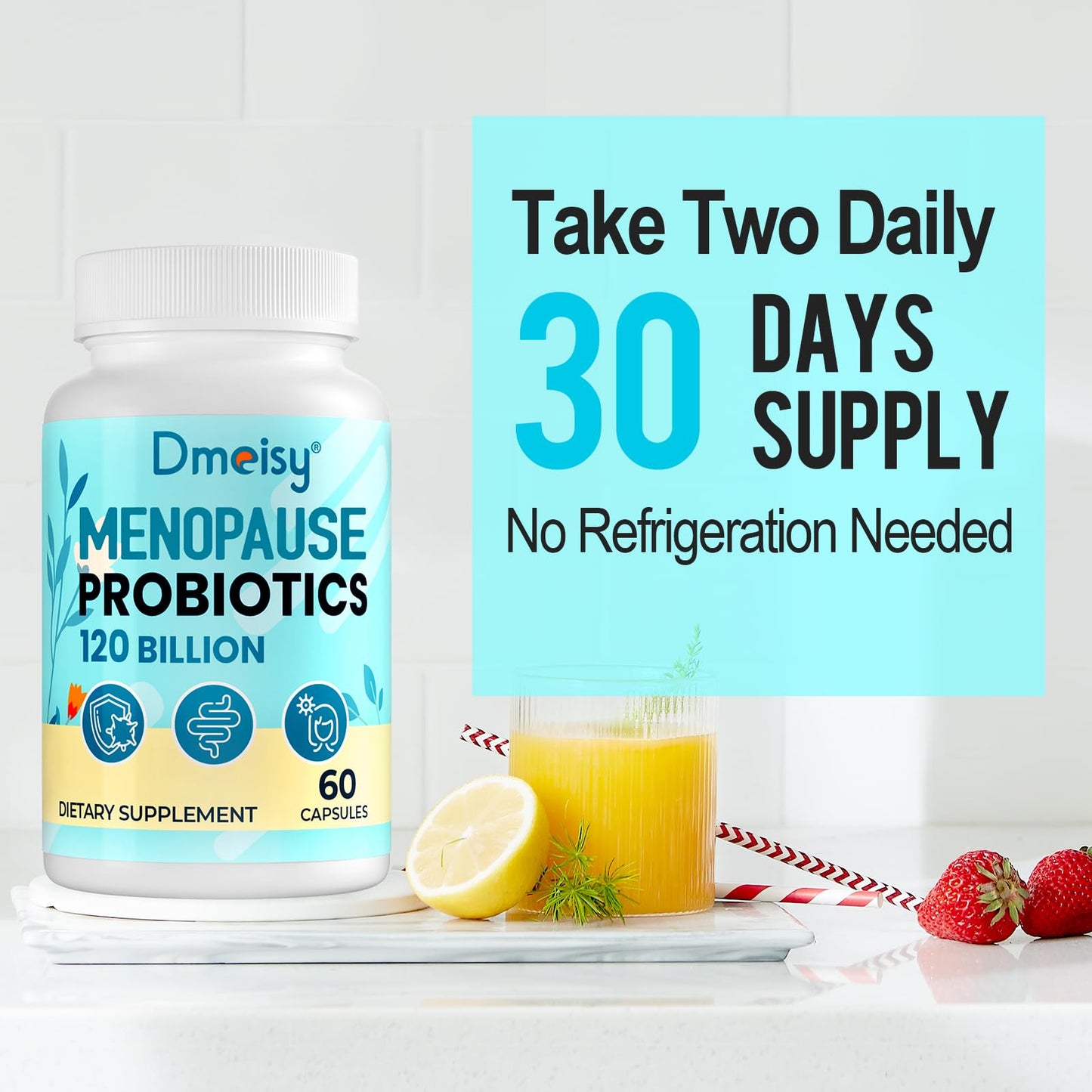Dmeisy 120 Billion CFU Probiotic for Menopause Support – 120 Capsules