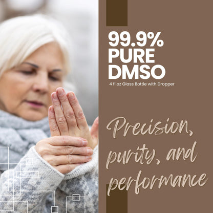 DMSO 4 fl oz (Dimethyl Sulfide) – Pharmaceutical-Grade 99.9% Purity, Low Odor, Amber Glass