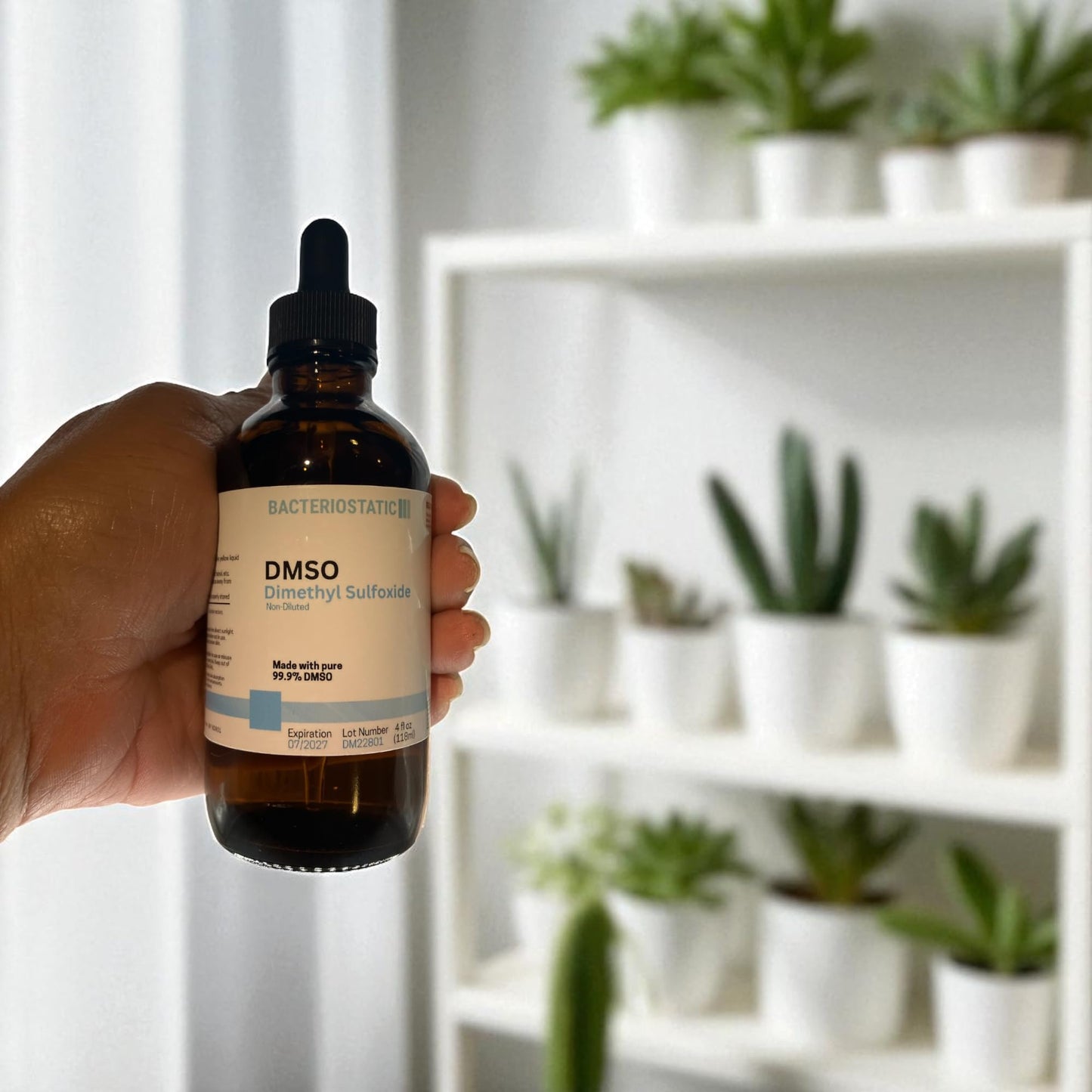 DMSO 4 fl oz (Dimethyl Sulfide) – Pharmaceutical-Grade 99.9% Purity, Low Odor, Amber Glass