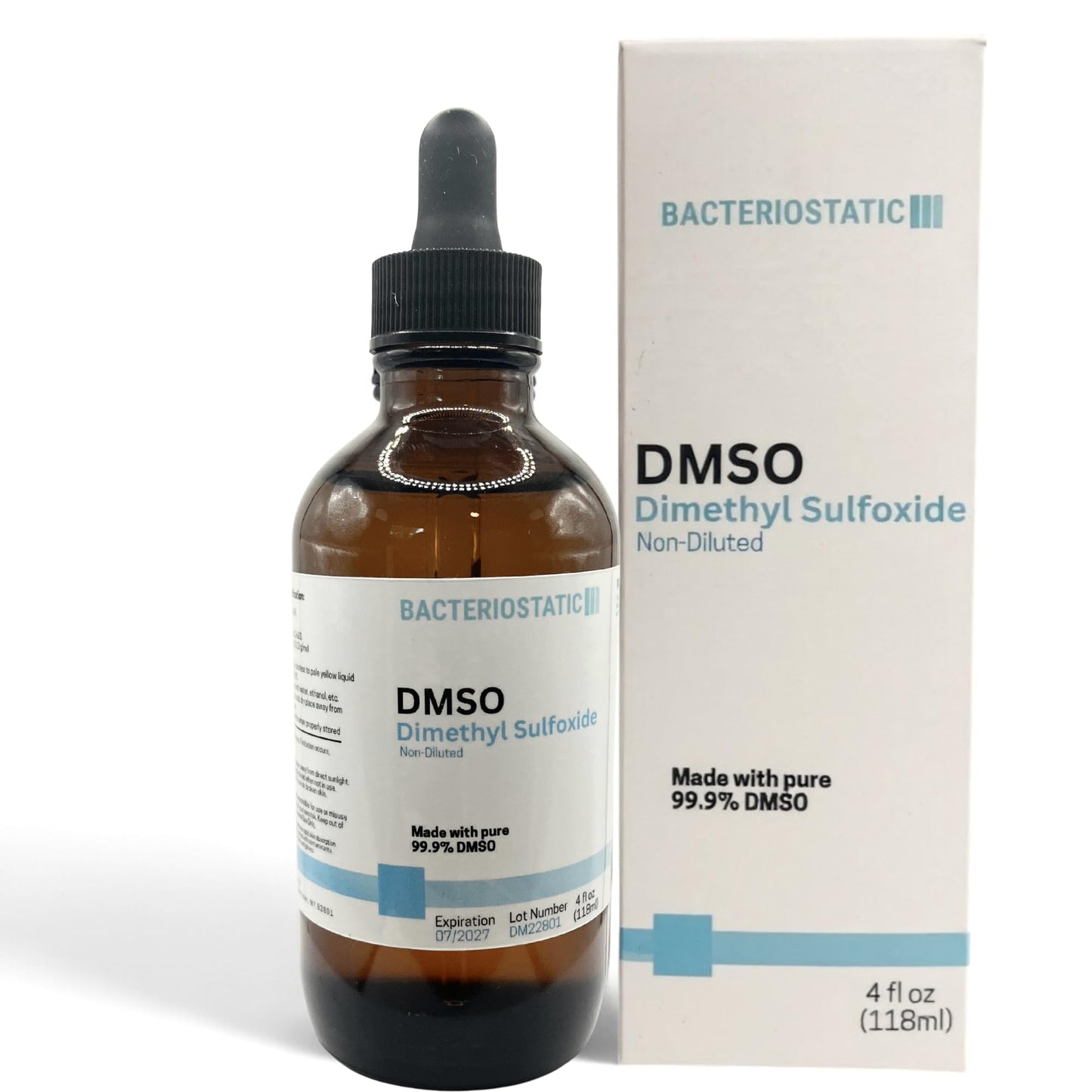 DMSO 4 fl oz (Dimethyl Sulfide) – Pharmaceutical-Grade 99.9% Purity, Low Odor, Amber Glass