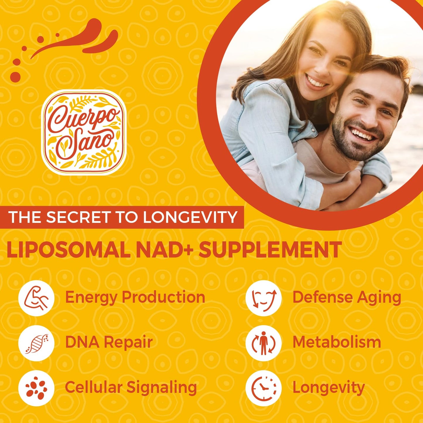 Cuerpo Sano 2000 MG NAD Supplement – Liposomal NAD+ with High Absorption, 60 Softgels